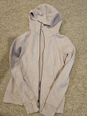 Lululemon Light Pink Scuba Zip-Up  Hooded Sweatshirt